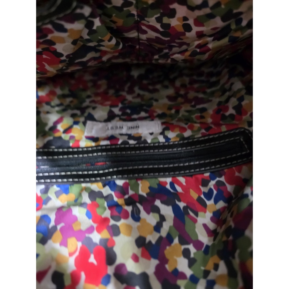 Nine West Black Shoulder Bag Tote Purse Silver Hardware Contrast Stitching Y2k - Picture 13 of 13